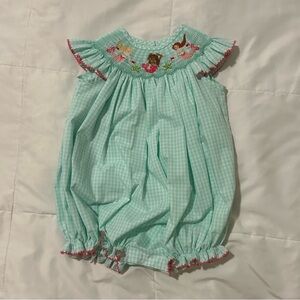 Mint Green Gingham Kids One Piece